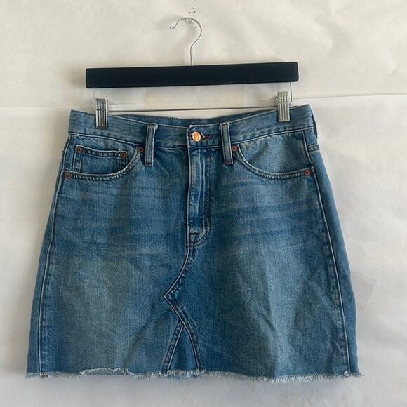 J. Crew Denim Skirt Women’s Size 28 Frayed Hem 100% Cotton Cowgirl Jean Skirt - Picture 1 of 10